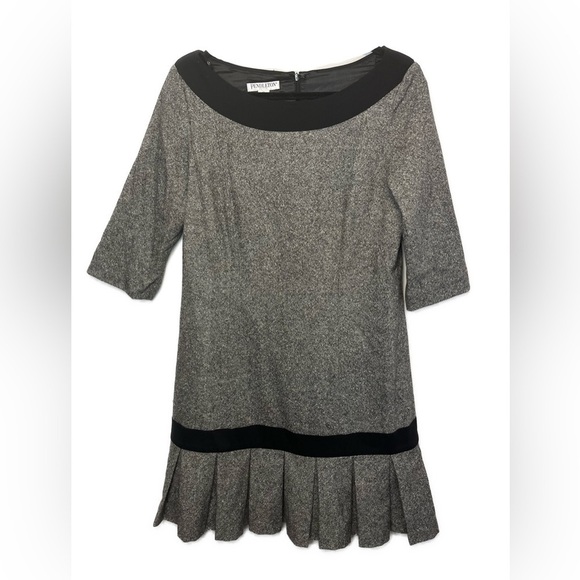 Pendleton Dresses & Skirts - Pendleton Petite Vintage Wool & Silk Blend Pleated  Drop Waist Dress 3/4 Sleeve